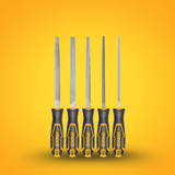 Ingco Chisels Files Planes & Punches Ingco 8" 5-Piece Steel File Set – HKTFS0508