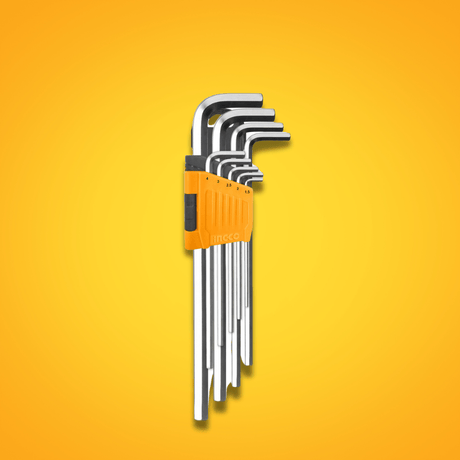 Ingco Sockets & Hex Keys Ingco 9-Piece Extra Long Arm Hex Key Set – HHK11092