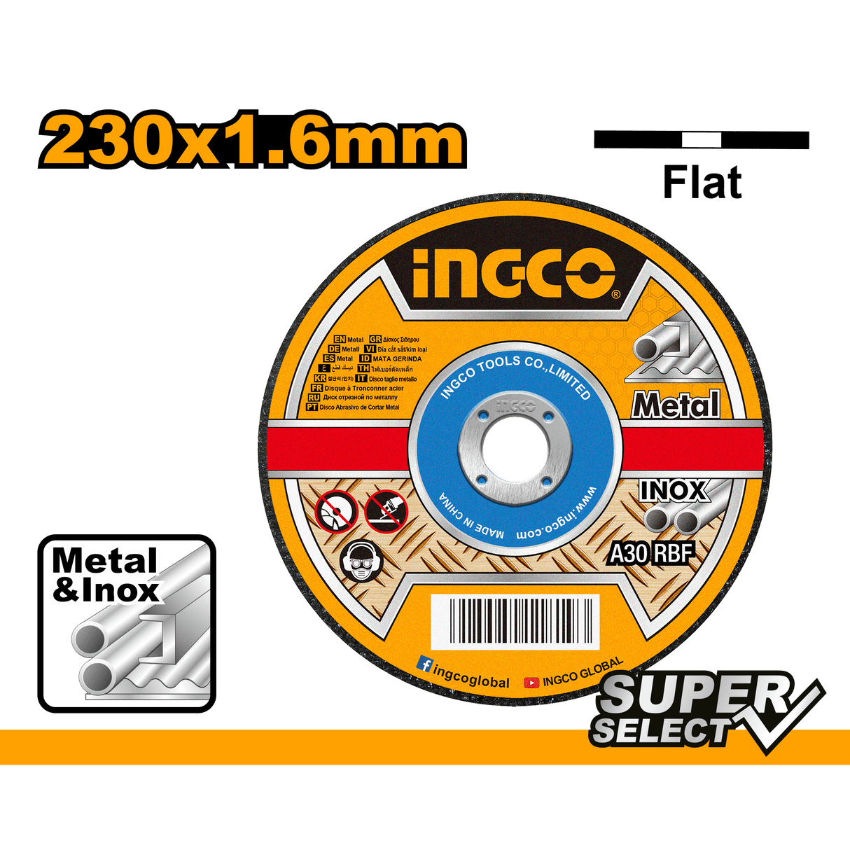 Ingco Grinding & Cutting Wheels Ingco Abrasive INOX Metal Cutting Disc - 7" & 9"