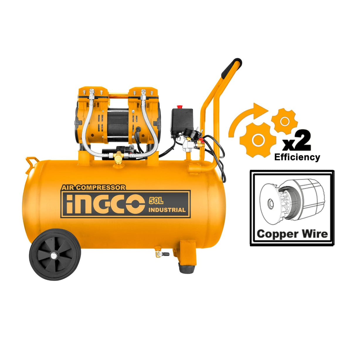 Ingco Compressor & Air Tool Accessories Ingco Air Compressor 1200W 1.6HP 50L - ACS112501