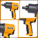 Ingco Impact Wrench & Driver Ingco ¾” Air Impact Wrench 1355Nm Twin Hammer Mechanism - AIW341301