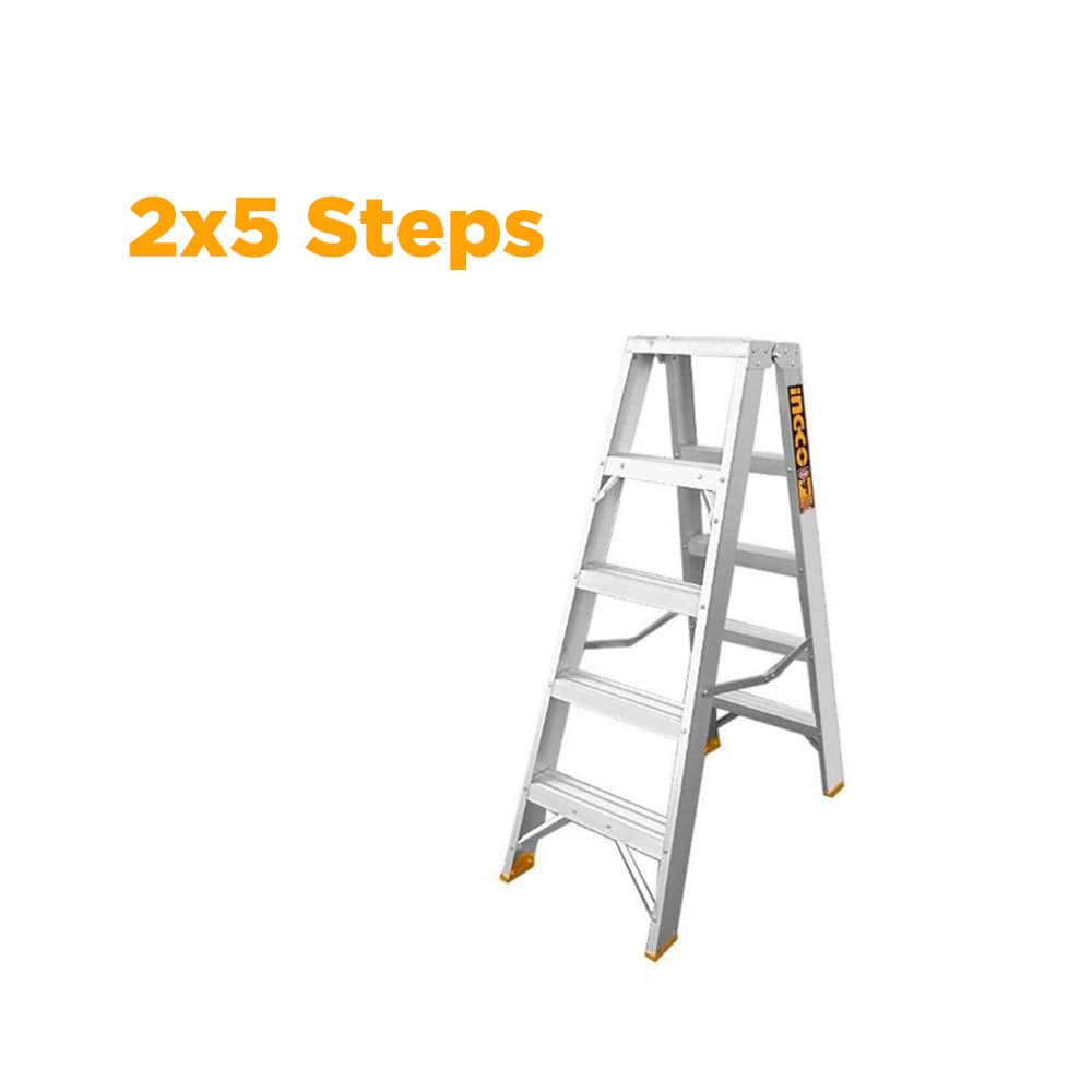 Ingco Ladder Ingco Aluminum Double Side Ladder 2x5 Steps - HLAD01051