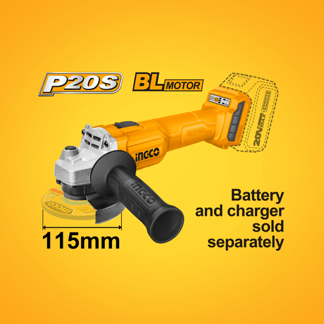 Ingco Grinder Ingco Brushless 4.5"/115mm Lithium-Ion Cordless Angle Grinder 20V - CAGLI20157