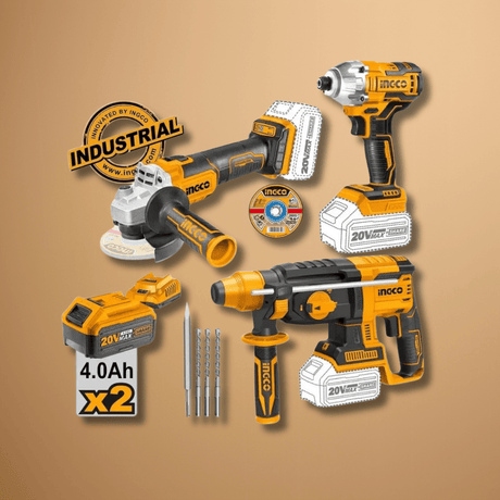 Ingco Power Tool Combo Kit Ingco Brushless Lithium-Ion 3-Pieces Cordless Combo Kit 20V - COSLI230521