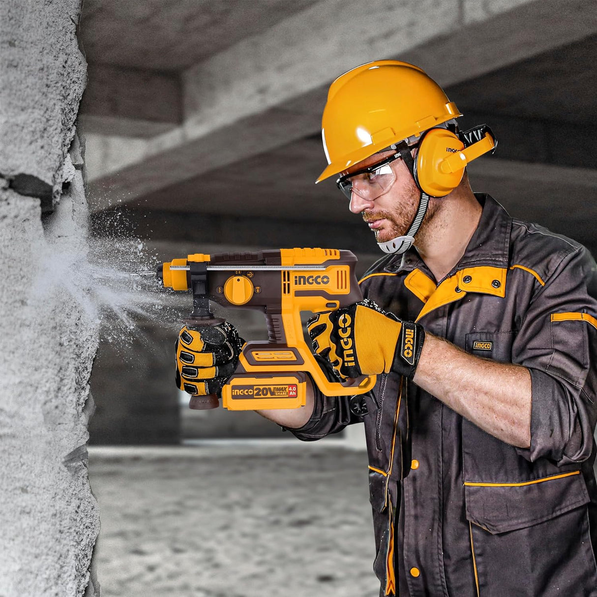 Ingco Drill Ingco Brushless Lithium-Ion Rotary Hammer 20V 4.0Ah - CRHLI20208