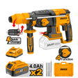 Ingco Drill Ingco Brushless Lithium-Ion Rotary Hammer with Two 20V 4.0Ah Batteries & Charger  - CRHLI202289