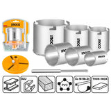 Ingco Hole Saws & Cores Ingco Carbide Gritted TCT Hole Saw Set - HSB4061