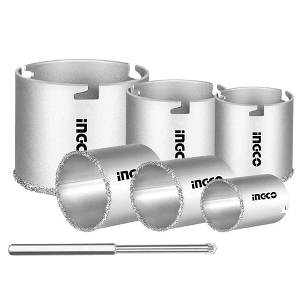 Ingco Hole Saws & Cores Ingco Carbide Gritted TCT Hole Saw Set - HSB4061