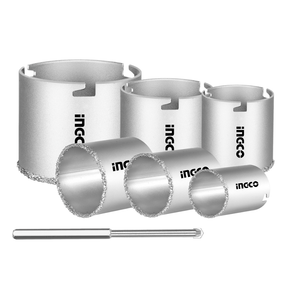 Ingco Hole Saws & Cores Ingco Carbide Gritted TCT Hole Saw Set with Aluminum Locating Plate – HSB4061