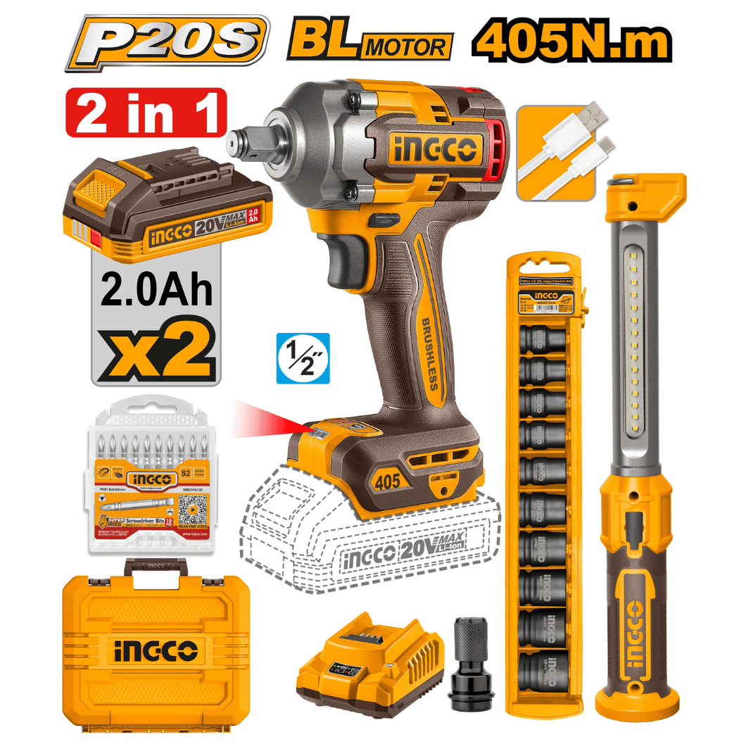 Ingco Power Tool Combo Kit Ingco Cordless 2 Pieces Combo Kit - COSLI23056