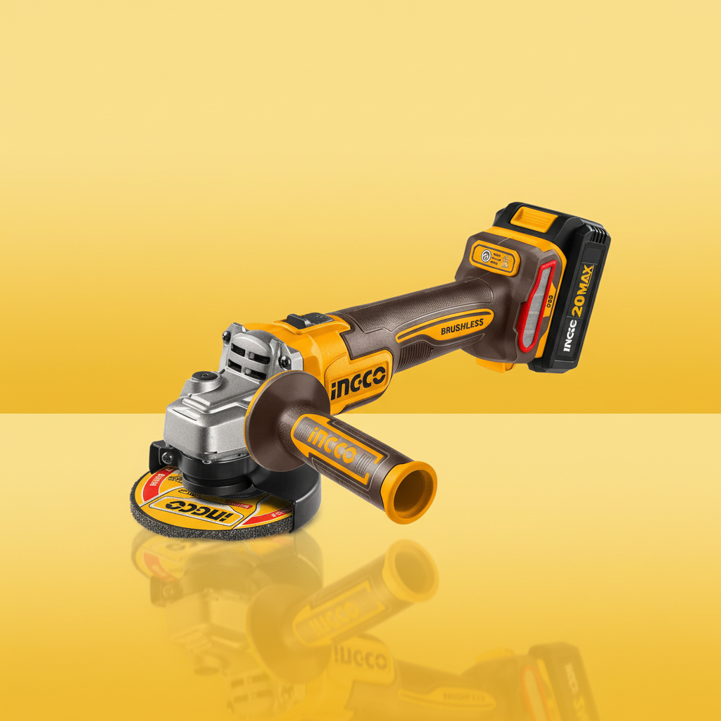Ingco Grinder Ingco Cordless 20V Lithium-ion Angle Grinder 3 Speed Brushless 115mm 900W Kit-  CAGLI261522
