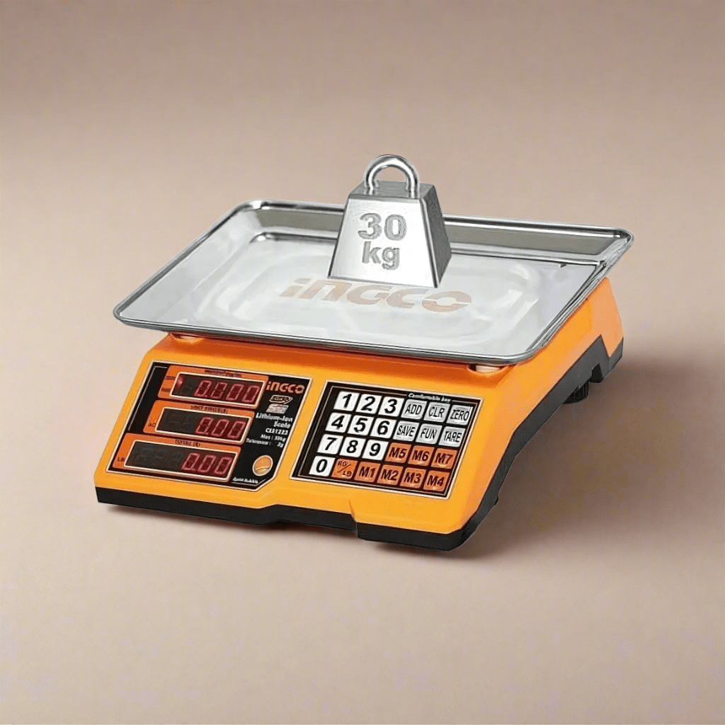 Ingco Digital Meter Ingco Cordless 30kg Lithium-Ion Scale with 12V 1.5Ah Battery – CES1301