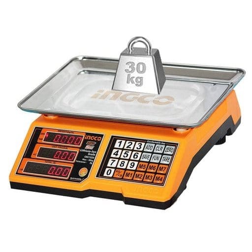 Ingco Digital Meter Ingco Cordless 30kg Lithium-Ion Scale with 12V 1.5Ah Battery - CES1301