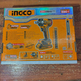 Ingco Power Tool Combo Kit Ingco Cordless Impact Wrench 400Nm + Two 20V Batteries + Socket Set + Work Lamp - COSLI23048