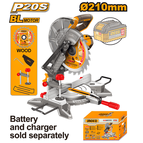 Ingco Bench & Stationary Tool Ingco Cordless Lithium-Ion Mitre Saw 210mm (8-1/4") Without Battery And Charger -  CMSLI2021