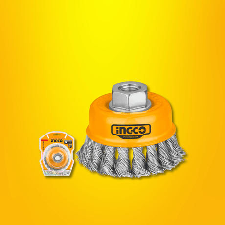 Ingco Wire Wheels & Brushes Ingco Cup Brush Twisted Wire with Nut 3" & 4" - WB20751 & WB21001