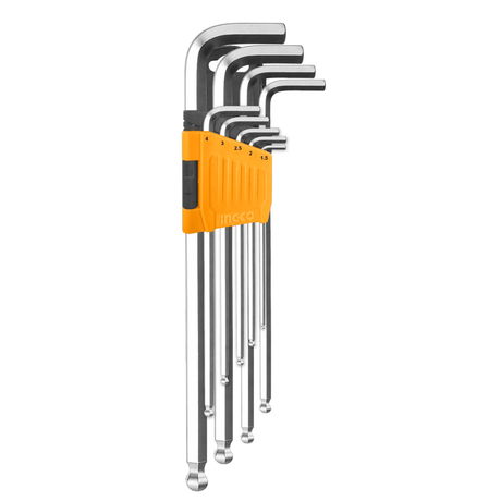 Ingco Sockets & Hex Keys Ingco Extra Long Arm 9-Piece Ball Point Hex Key Set – HHK12092