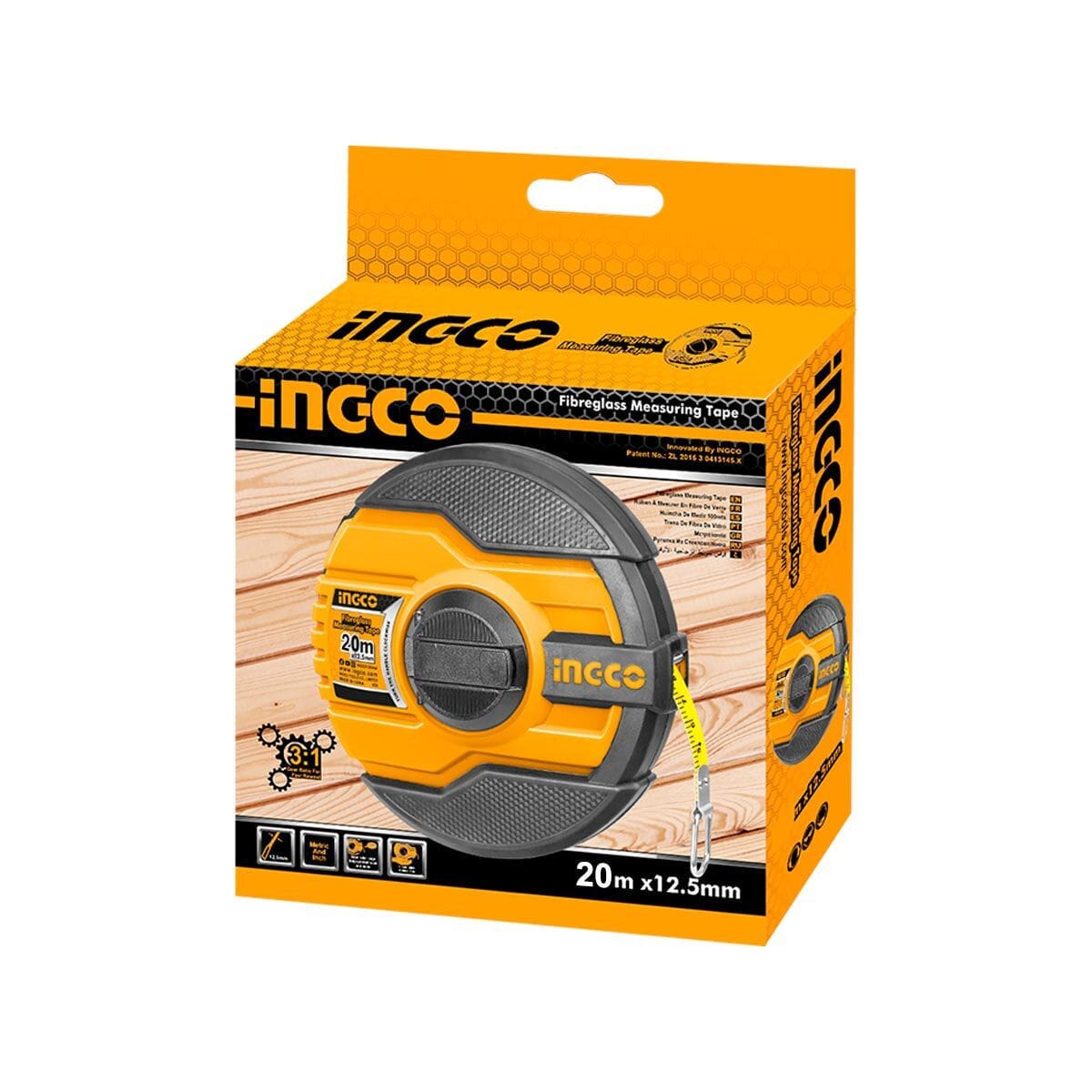 Ingco Tape Measure Ingco Fiberglass Measuring Tape 20m x 12.5mm - HFMT8320