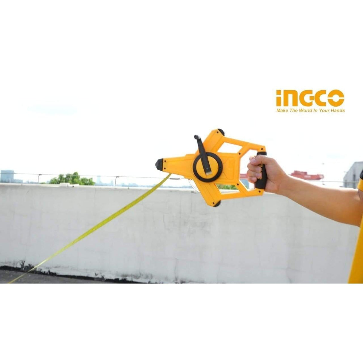 Ingco Tape Measure Ingco Fibreglass Measuring Tape 50m x 12.5mm - HFMT8350