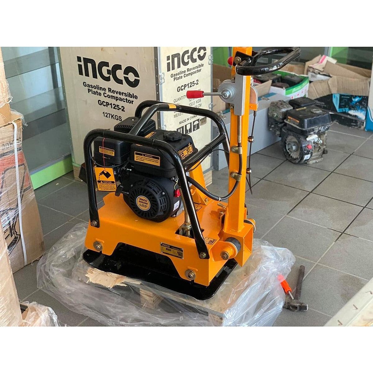 Ingco Construction Equipment Ingco Gasoline Reversible Plate Compactor 4.8 KW (6.5HP) 127Kg - GCP125-2