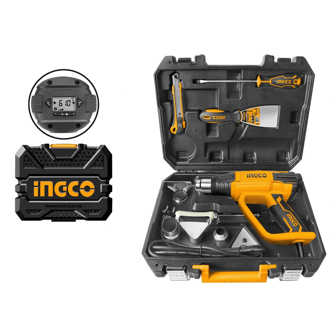 Ingco Heat Gun Ingco Heat Gun 2000W With LCD Display Tool Set  - HG200028-1