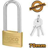 Ingco Padlocks & Accessories Ingco Heavy Duty Long Shackle Brass Padlock - DBPL0702L