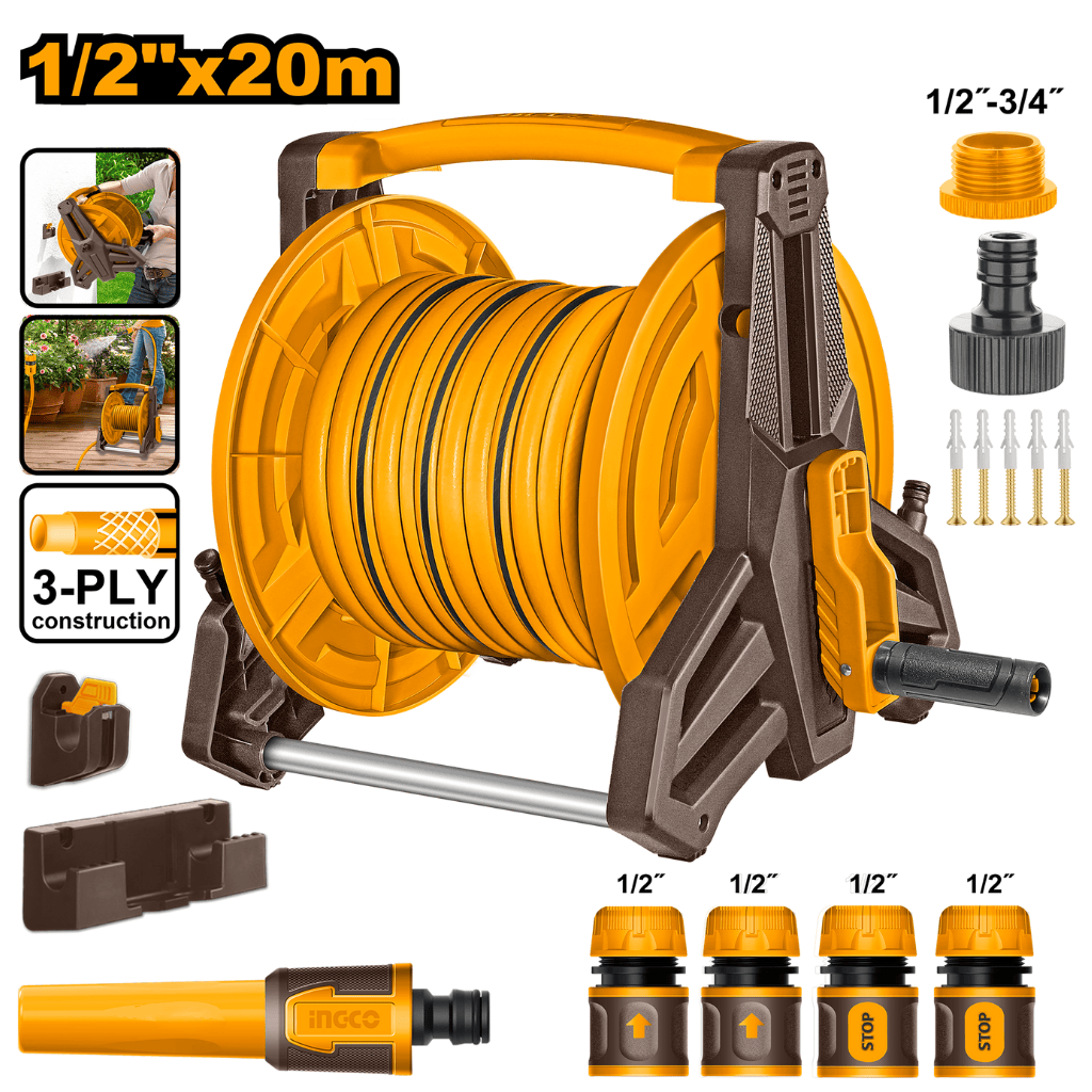 Ingco Gardening Tool Ingco Hose Reel Set With Complete Accessory Kit -  HHR20124