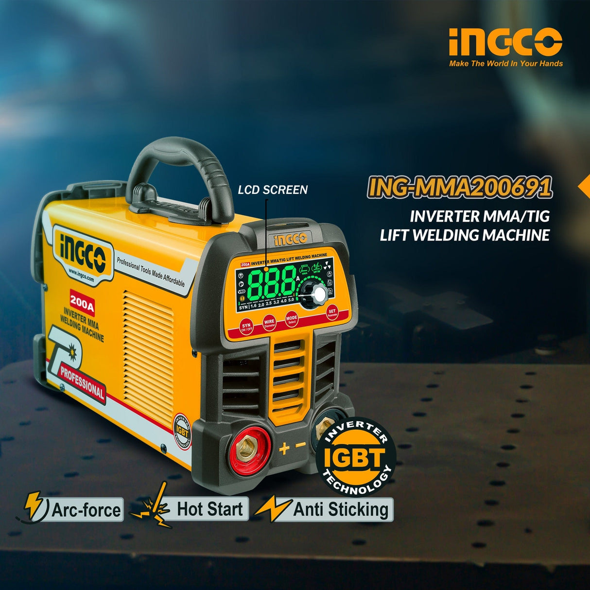 Buy Ingco IGBT Inverter MMA/TIG Lift Welding Machine 200A with 60% Duty ...
