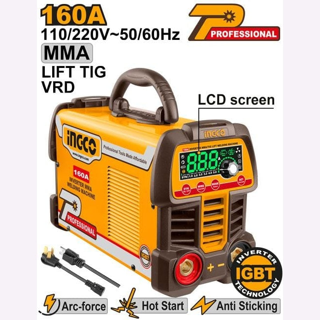 Ingco Welding Machine & Accessories Ingco IGBT Inverter MMA Welding Machine 160A with 60% Duty Cycle - ING-MMA16069