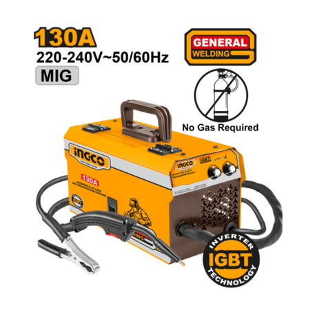 Ingco Welding Machine & Accessories Ingco Inverter Flux Cord Arc Welding Machine 130A with 40% Duty Cycle - ING-FC13012