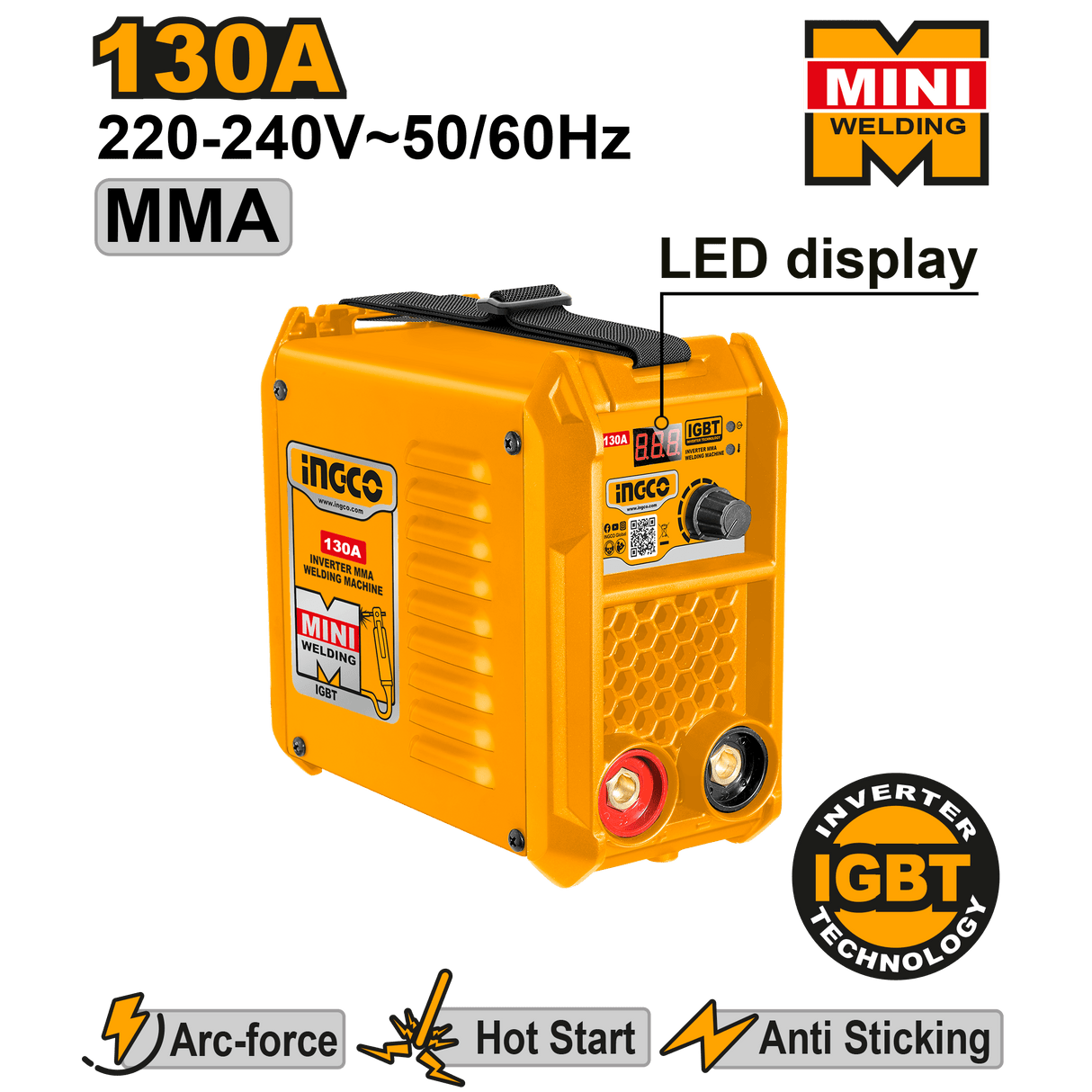 Ingco Welding Machine & Accessories Ingco Inverter MMA Welding Machine 130 AMP - ING-MMA13018