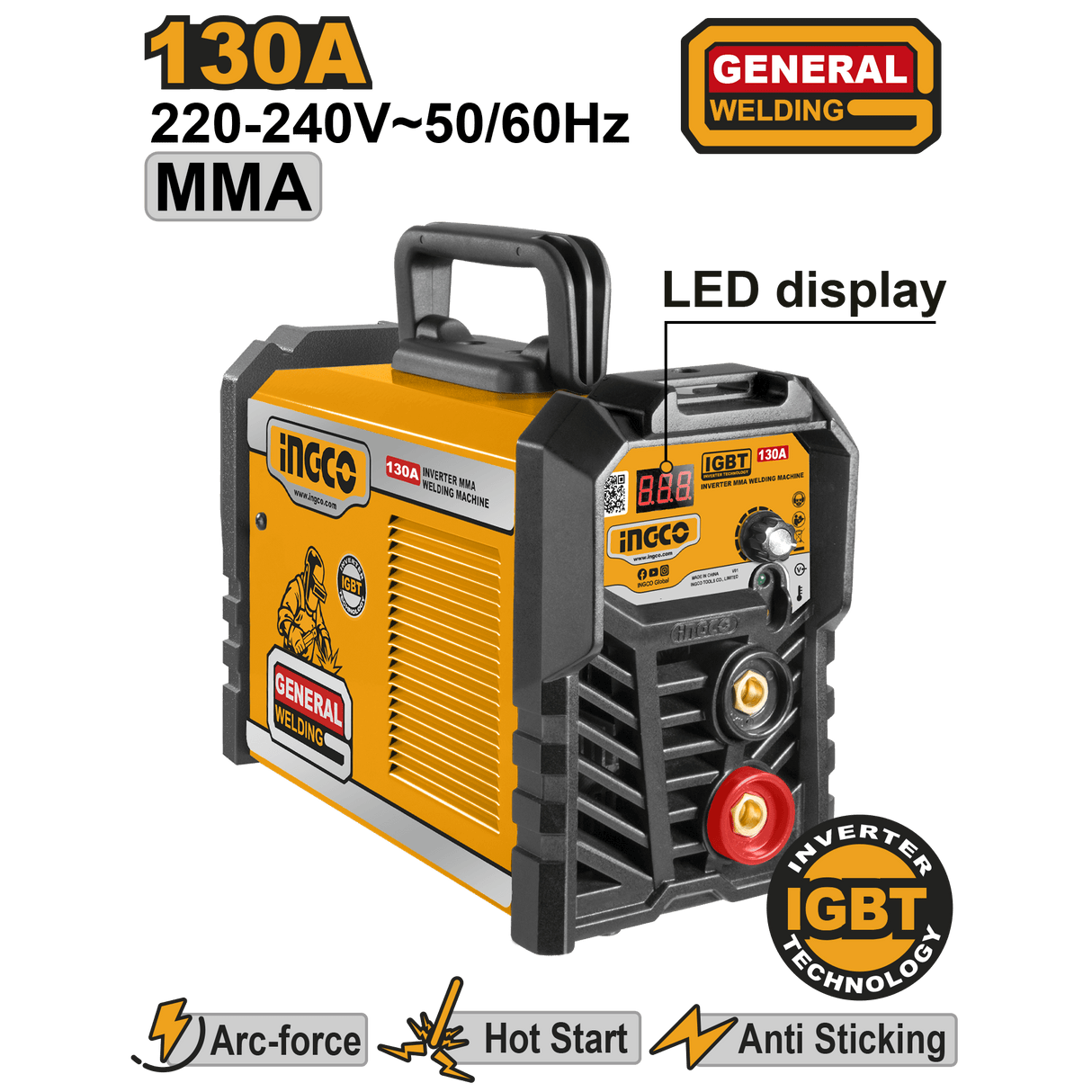 Ingco Welding Machine & Accessories Ingco Inverter MMA Welding Machine 130 AMP - ING-MMA13028