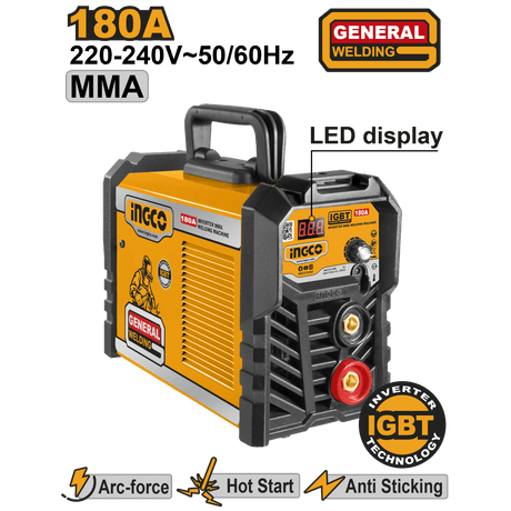 Ingco Welding Machine & Accessories Ingco Inverter MMA Welding Machine 180 AMP - ING-MMA18028