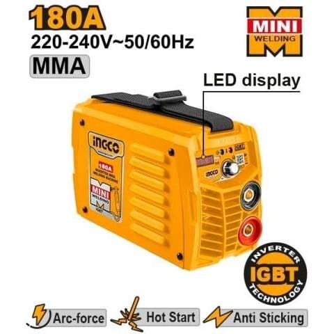 Ingco Welding Machine & Accessories Ingco Inverter MMA Welding Machine 180 AMP - ING-MMA18058