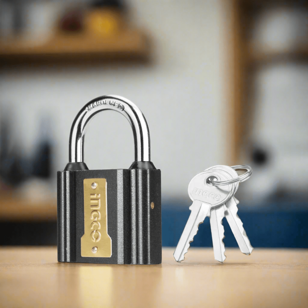 Ingco Padlocks & Accessories Ingco Iron Padlock with Brass Lock Cylinder