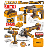 Ingco Power Tool Combo Kit Ingco Lithium-Ion 3 Pieces Cordless Combo Kit - COSLI241198