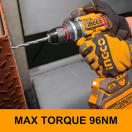 Ingco Drill Ingco Lithium-Ion Compact Brushless Cordless Drill 20V - CIDLI209681