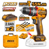Ingco Drill Ingco Lithium-Ion Compact Brushless Cordless Impact Drill - CIDLI20558