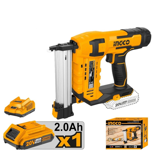 Ingco Nailer & Stapler Ingco Lithium-Ion Cordless Brad Nailer with 20V 2.0Ah Battery & Charger - CBNLI3508