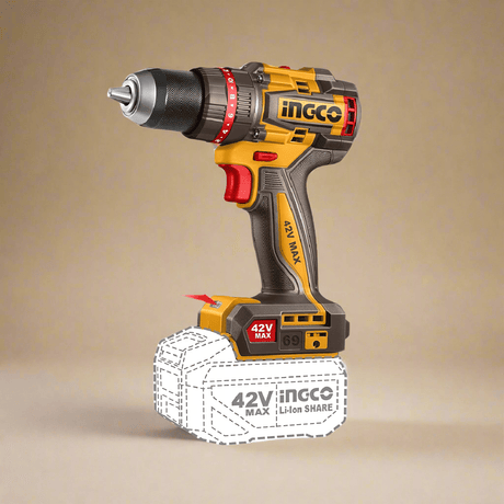 Ingco Drill Ingco Lithium-Ion Cordless Compact Brushless Impact Drill 42V - CIDLI426981