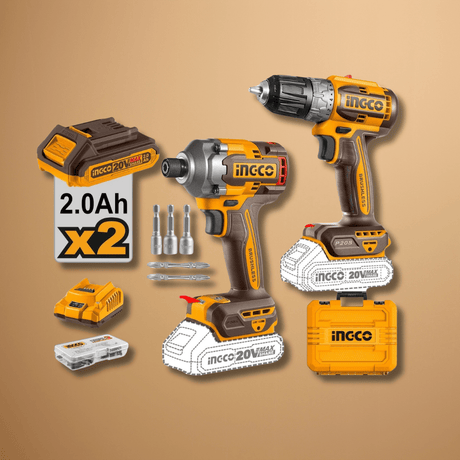 Ingco Impact Wrench & Driver Ingco Lithium-Ion Cordless Drill & Impact Driver - CKLI20272