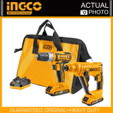 Ingco Power Tool Combo Kit Ingco Lithium-Ion Cordless Drill + Rotary Hammer Combo Kit 20V - CKLI2008