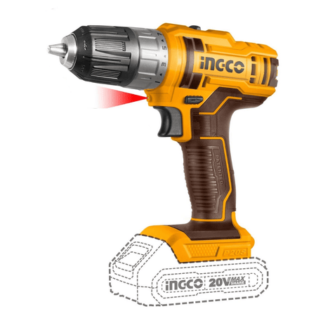 Ingco Drill Ingco Lithium-Ion Cordless Drill with Two 20V 2.0Ah Batteries & Charger - CDLI200528