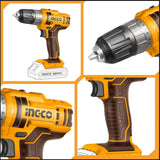Ingco Drill Ingco Lithium-Ion Cordless Drill with Two 20V 2.0Ah Batteries & Charger - CDLI200528