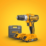 Ingco Drill Ingco Lithium-Ion Cordless Drill with Two 20V Batteries - CDLI200215