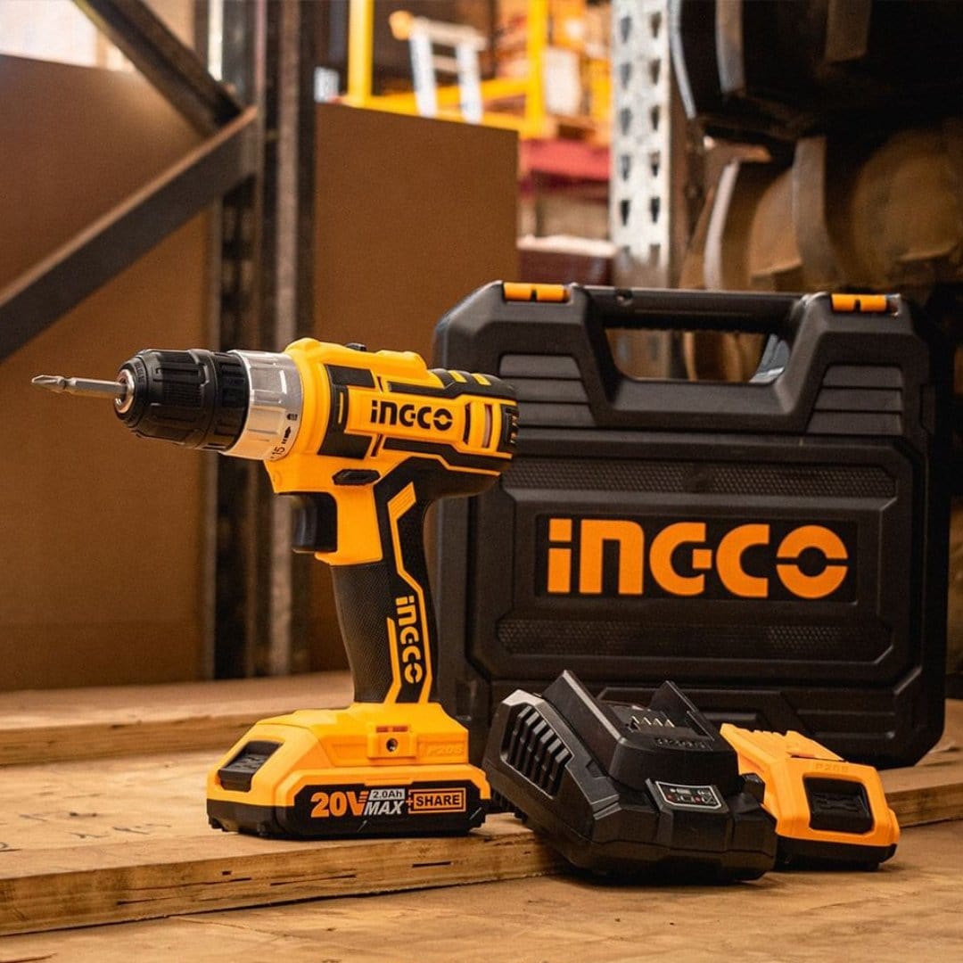 Ingco Drill Ingco Lithium-Ion Cordless Drill with Two 20V Batteries - CDLI200215