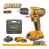 Ingco Drill Ingco Lithium-Ion Cordless Drill with Two 20V Batteries - CDLI200215