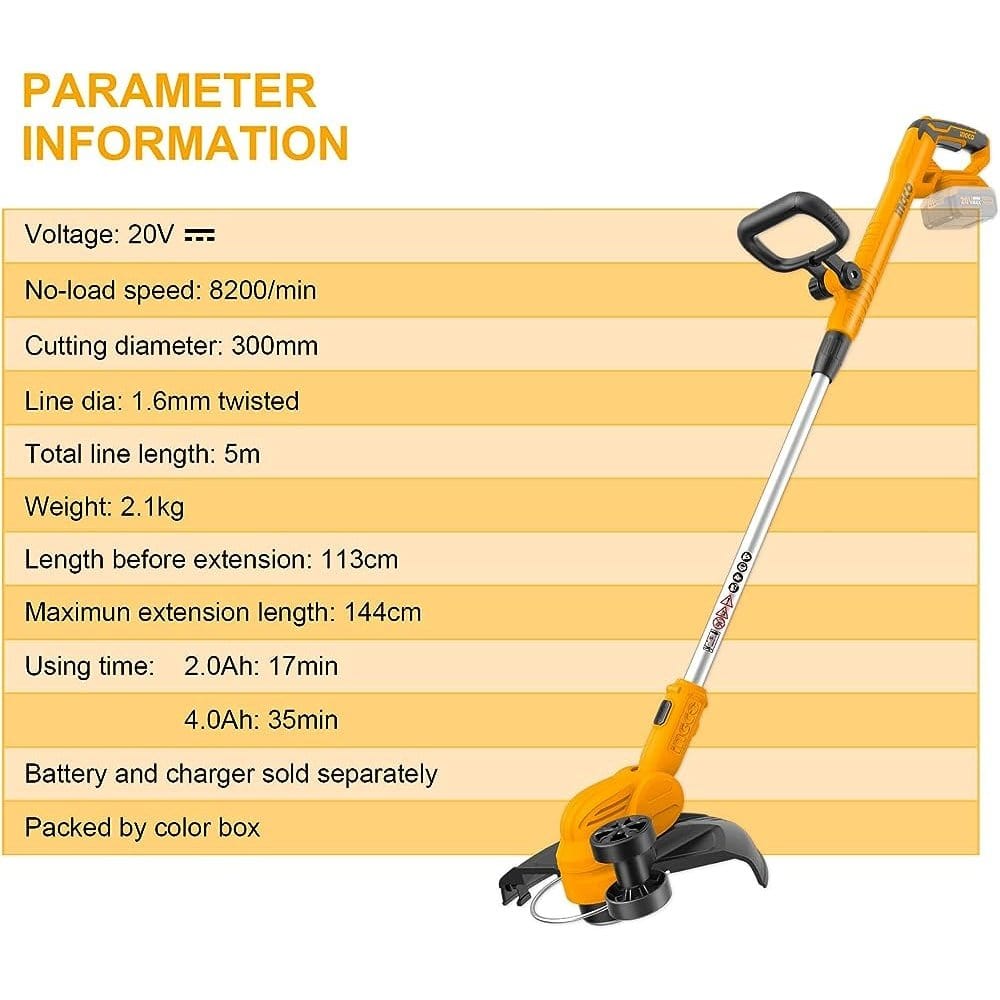 Ingco Trimmer Ingco Lithium-Ion Cordless Grass Trimmer - CGTLI2001