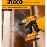 Ingco Drill Ingco Lithium-Ion Cordless Hammer Impact Drill 20V - CIDLI201455