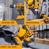 Ingco Drill Ingco Lithium-Ion Cordless Hammer Impact Drill With Two 20V 2.0Ah Batteries & Charger - CIDLI200215